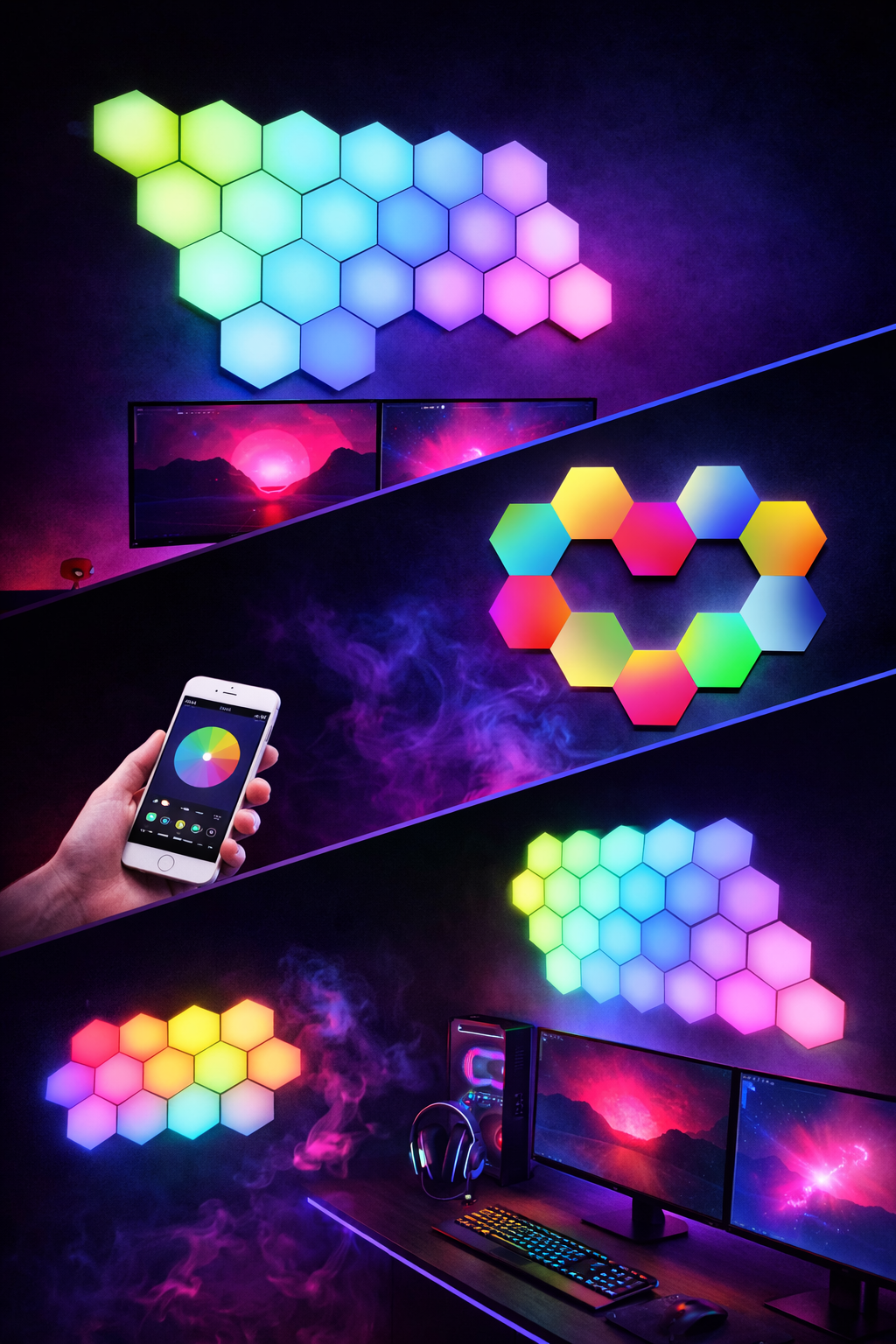 Panneaux LED Hexagonaux RGB