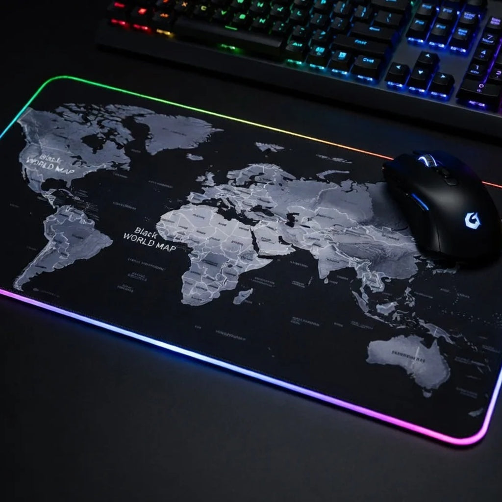 Tapis Gaming RGB XXL Carte du Monde